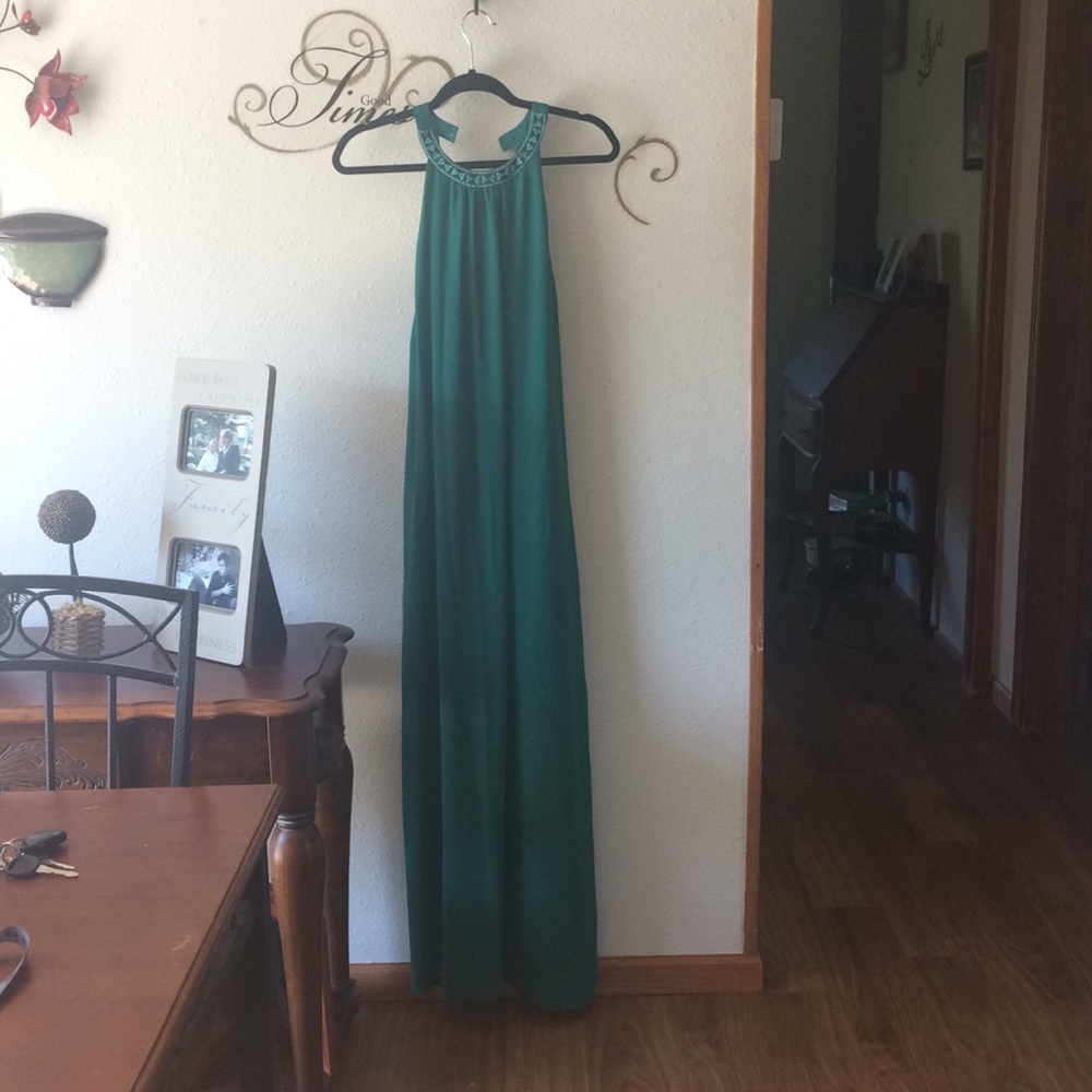 Emerald green maxi dress
